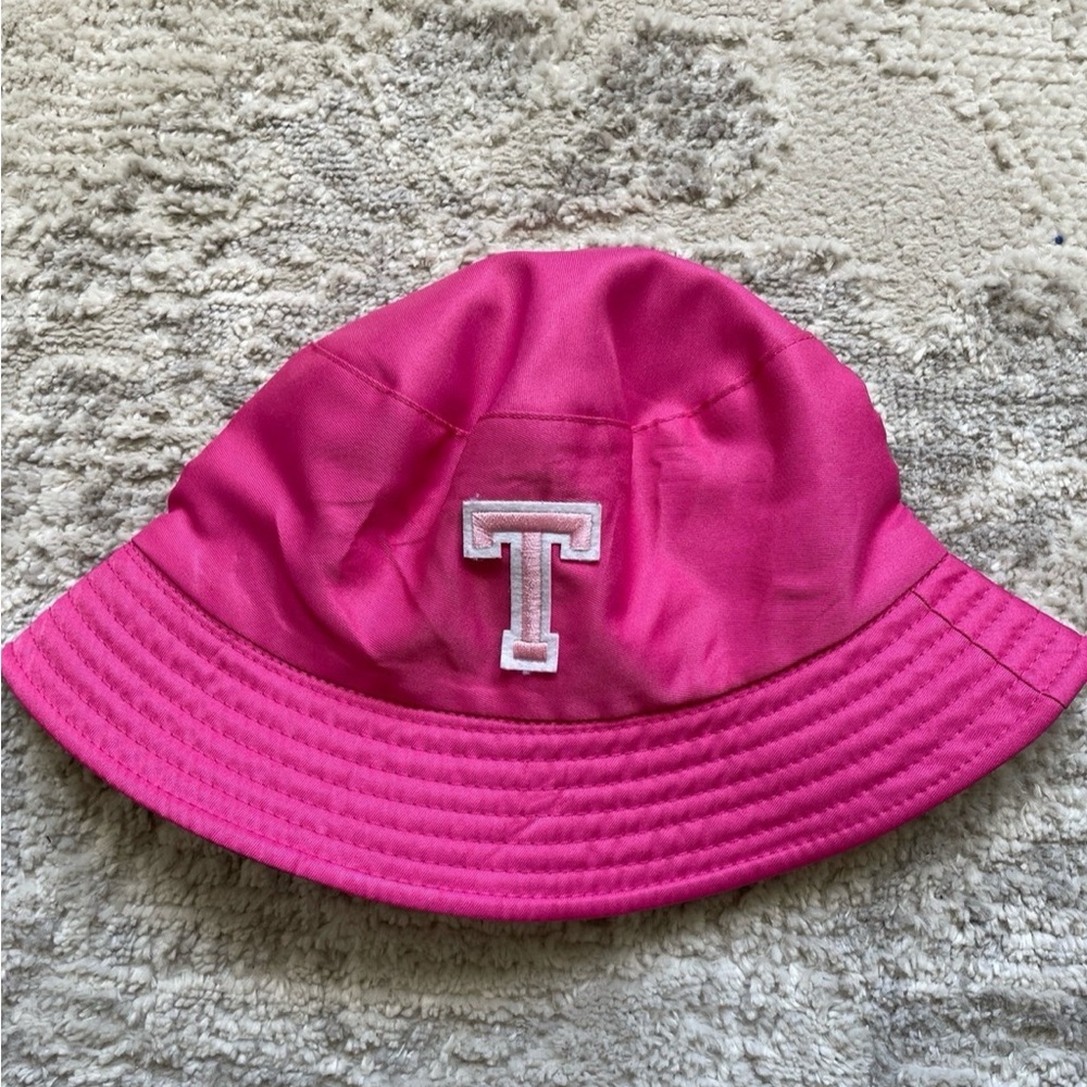 Pink Bucket Hat with T Logo